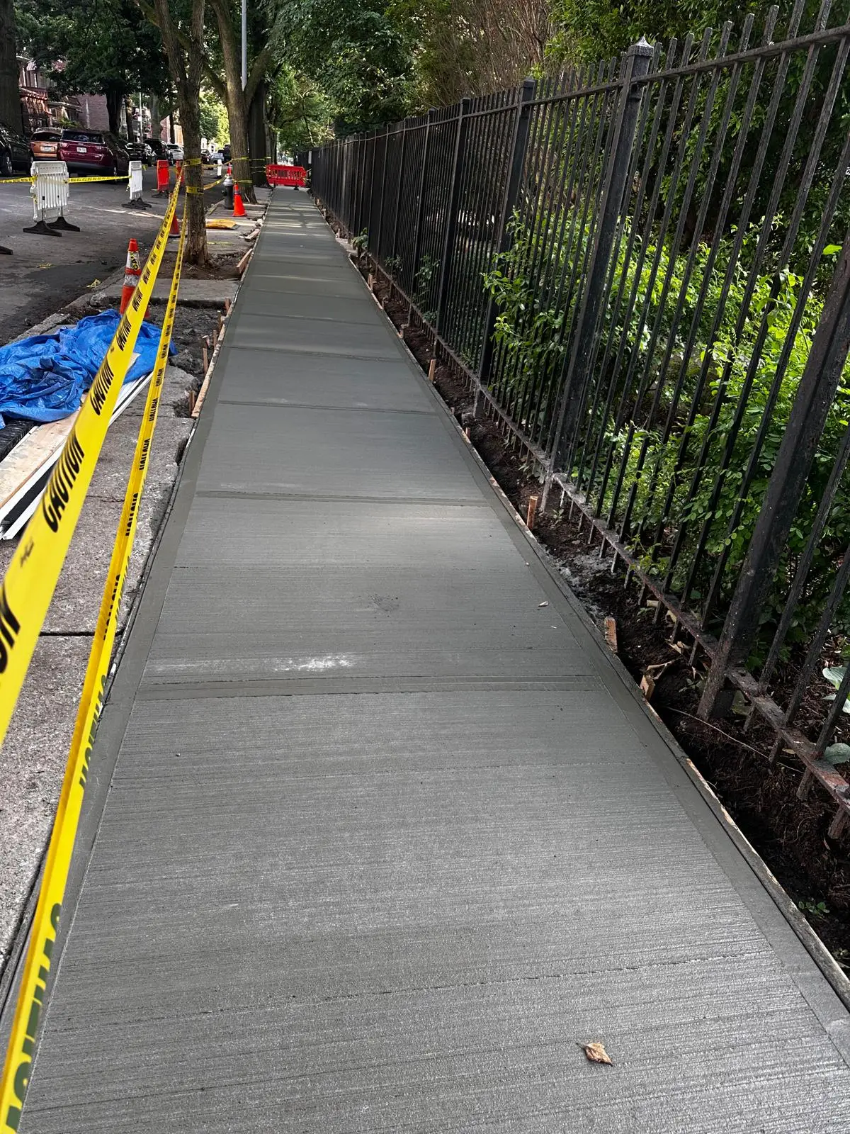 fresh repaired sidewalks