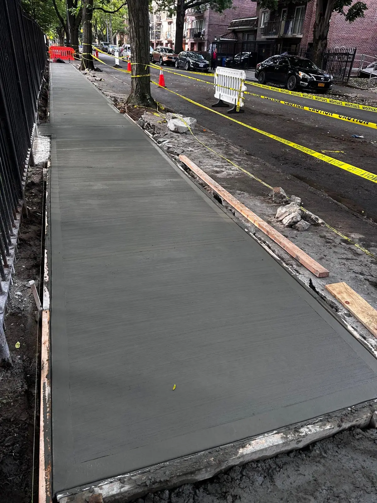 freshly repaired sidewalk