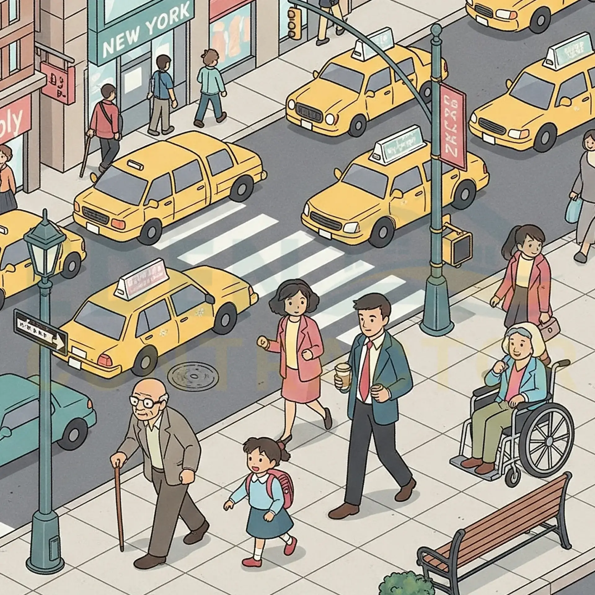 people on sidewalk