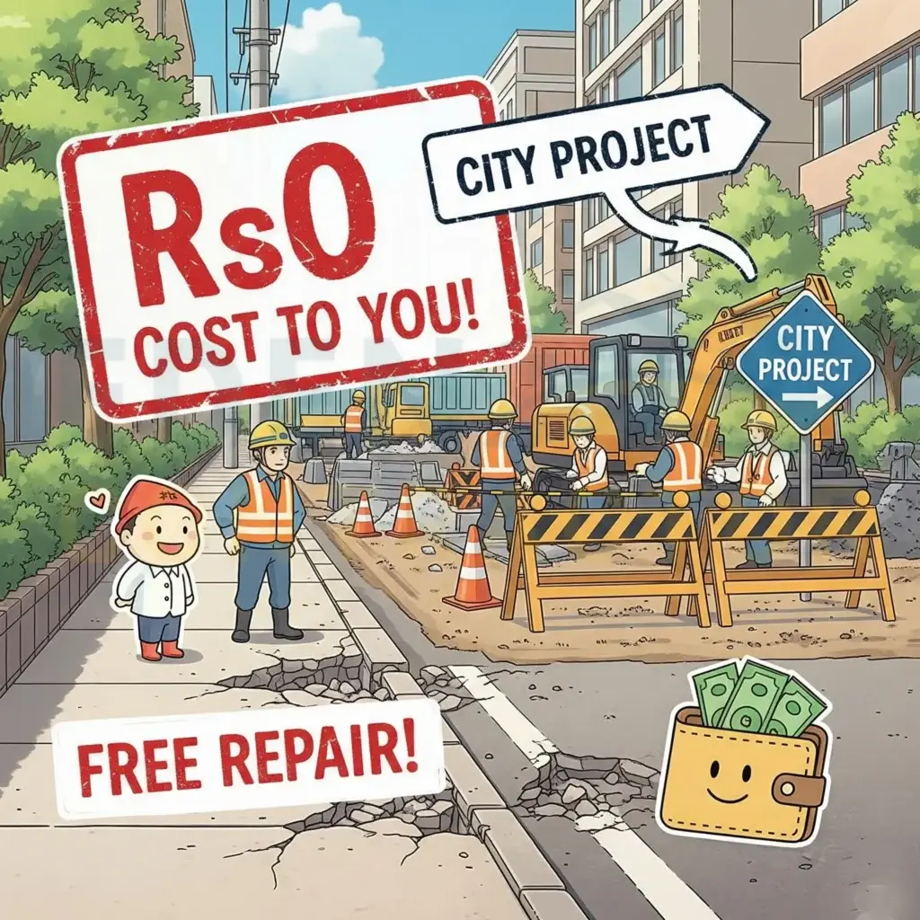 contractor damaged sidewalk
